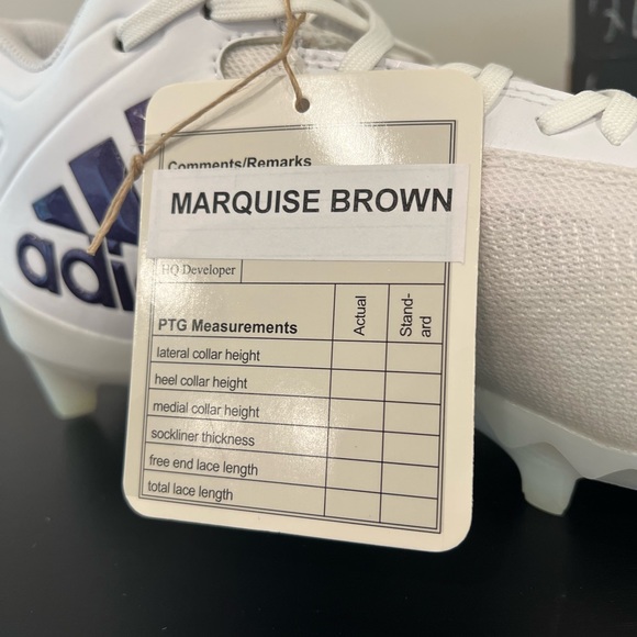 SAMPLE Adidas AS Freak Carbon White Football Cleats Marquise Brown PE Size 9.5 main image 10